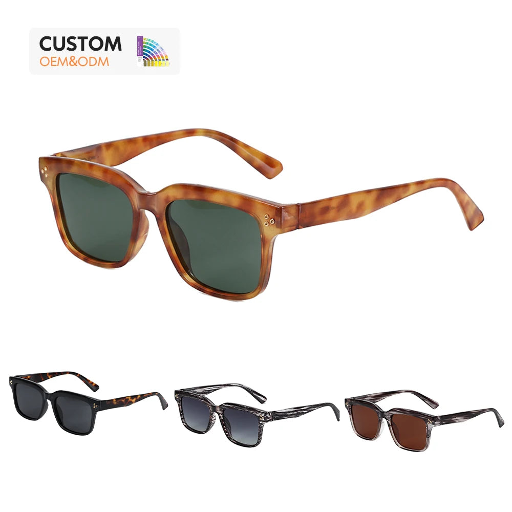 Manufacturer's Luxury Designer UV400 Polarized Sunglasses New Trendy Retro Square PC Frames for Men Women Tac Lenses Logo Lens