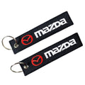 Two-Sided Car Embroidery Key Ring by Manufacturer Metal Logo Design Weaving Mark Characters Pendant Button