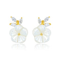 Hot Sale 14K Gold Tiny Flower Stud Earrings for Women 925 Sterling Silver Daisy Studs Jewelry Gift