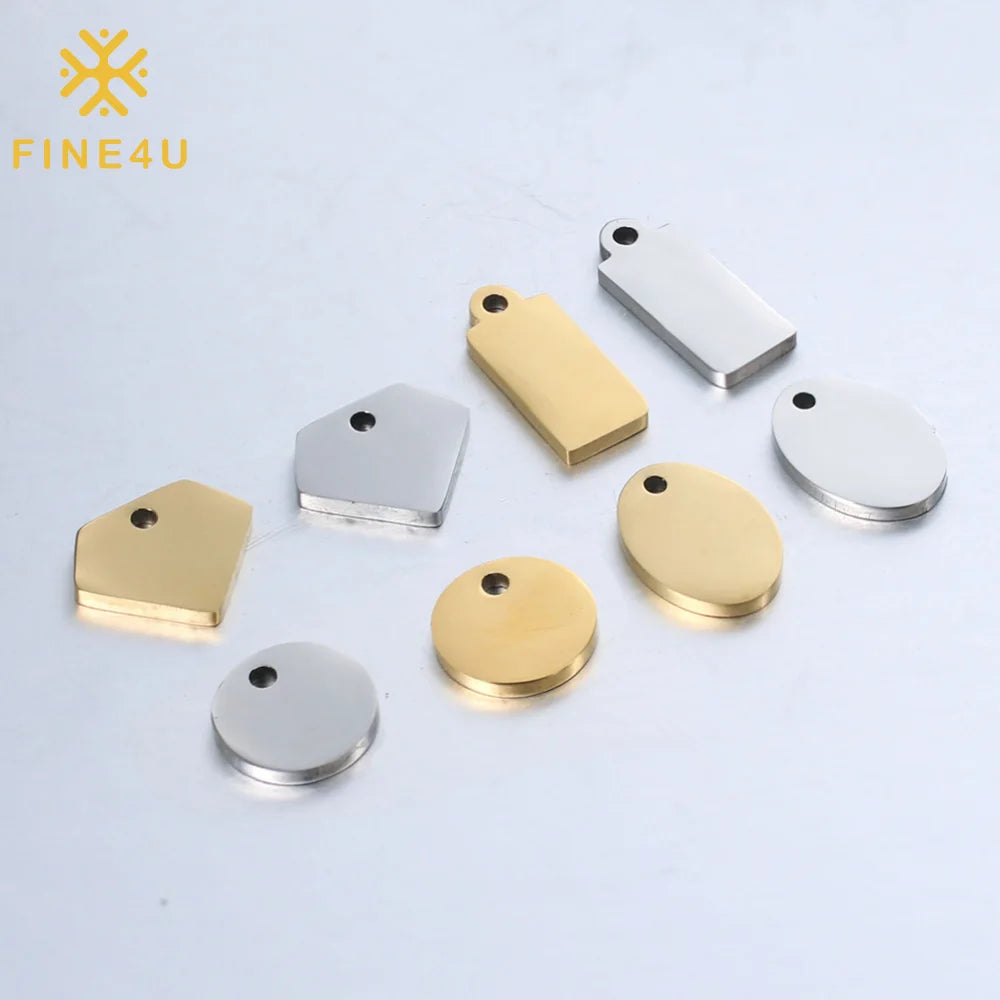 Wholesale Gold Plated Custom Brand Logo Diy Stainless Steel Personalized Charms for Jewelry Making