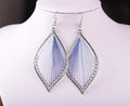 Fashion Dainty Handmade Silk Thread Leaf Shape Earrings  Female Vintage 70s Bohemian Colorful Layered Leaf Shape Dangle Earrings