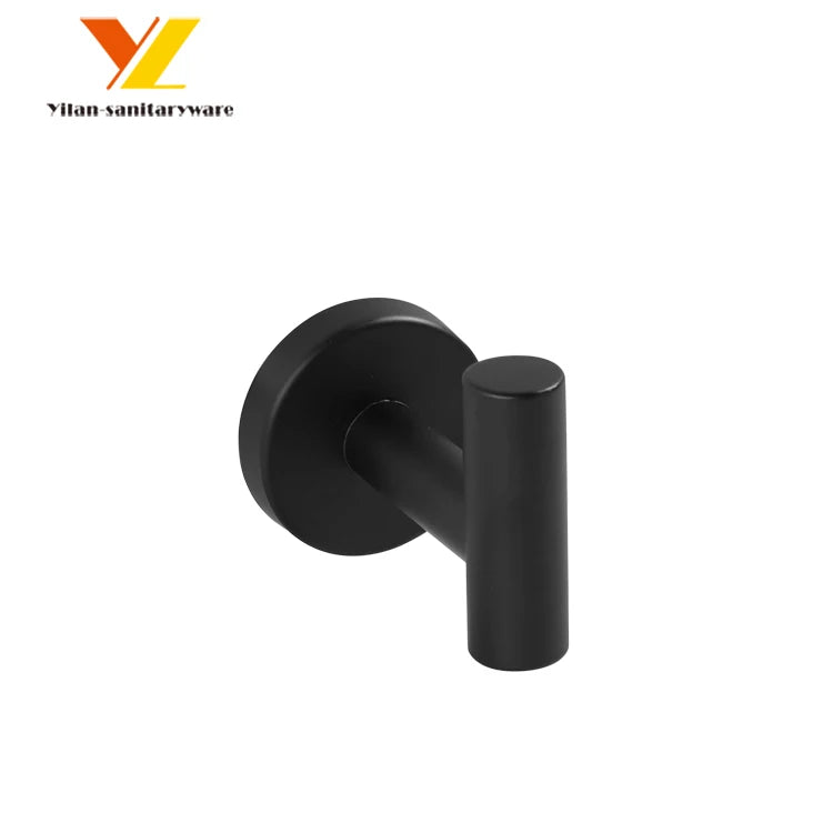 Hot Selling Black Stainless Steel 304 Eco-Friendly Multifunction Modern Wall-Mounted Coat Hook Clothing Home Bathroom Use