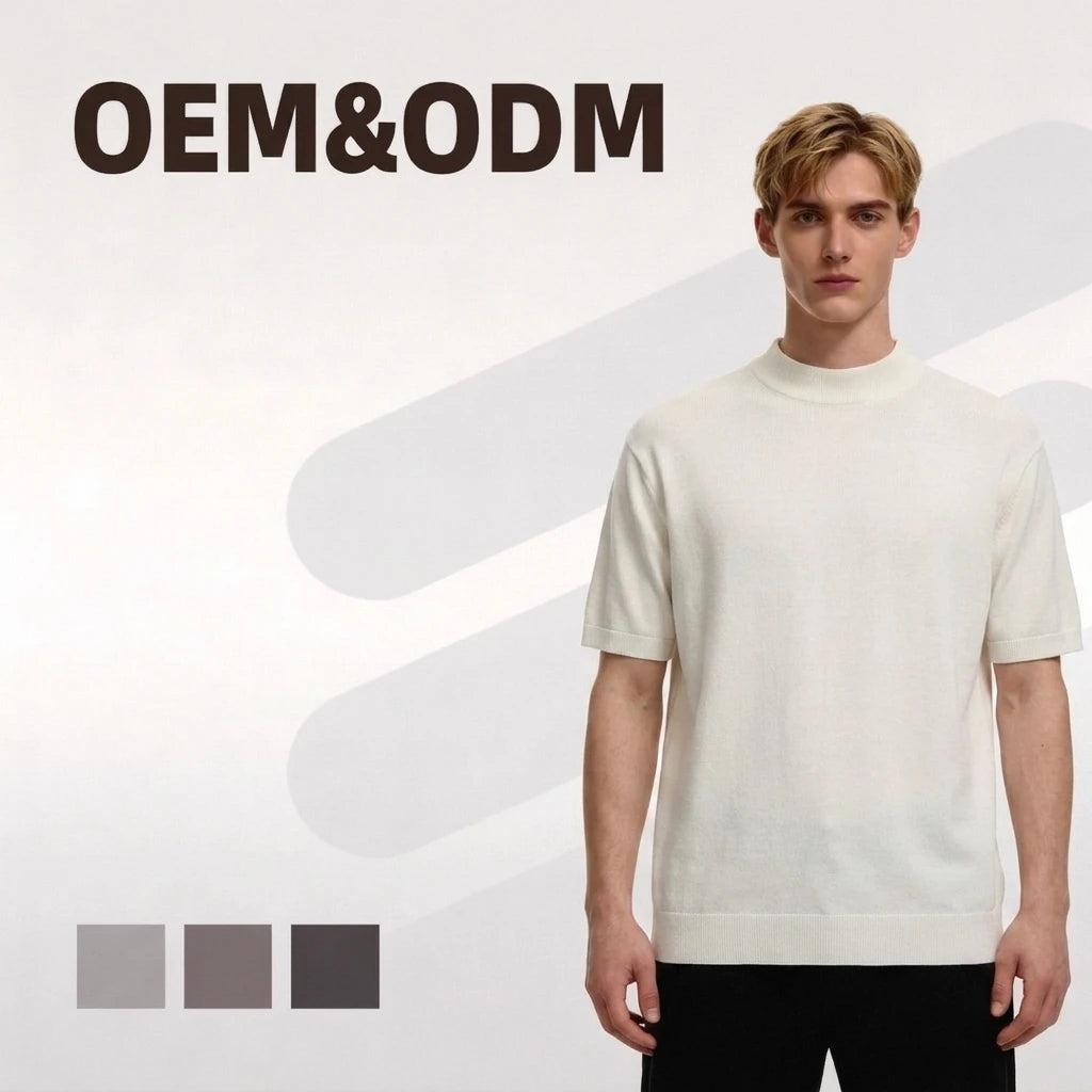 2025 Summer New Men's Yilite Jersey Knitted T-Shirt Cool Crewneck Base Shirt with Short Sleeve All-Match Casual Design