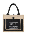 Wholesale Large Hemp Burlap Tote Jute Bag Eco-Friendly Reusable Custom Logo Printed Grocery Shopping Leather Handle Hot Sale