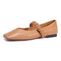 Luxury Unique Design Top Grade Sheepskin Women's Loafer Shoes Summer Autumn Square Toe Breathable Wear-Resistant Genuine Leather