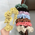 2022 Fashion Ruched Fashion Headband for Women Wide Ruffled Edge Scrunchie Hair Bands for Women Headbands for Lady