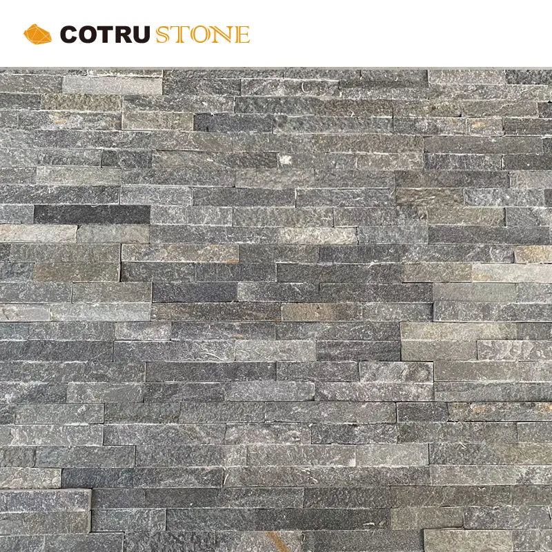 Cheap Factory Price Split Gray Natural Stone Slate Z-shape Farmhouse Style Wall Tiles Panel Decorative Culture Stone Veneer