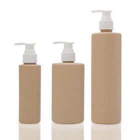 Eco-Friendly Biodegradable BPA-Free Plastic Travel Bottles Pump Sprayer Wheat Straw Design for Lotion Screen Printing Surface