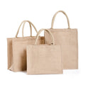 Custom Letter Pattern Logo Printed Eco-friendly Recycle Natural Foldable Reusable Shopping Linen Burlap Jute Tote Bag