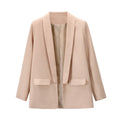 2020 New Fashion Women's Solid Color Office Jacket Europe Style Long Sleeve OL Suit Cardigan Lapel Polyester Breathable Hot Sell