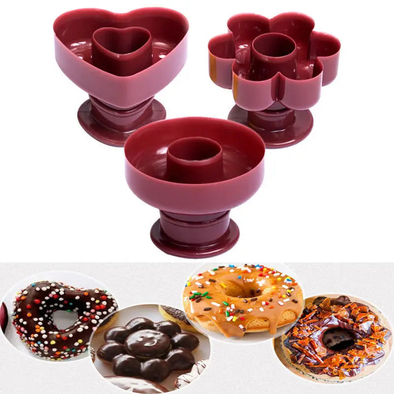 DIY Donuts Maker Mold Plastic Doughnuts Maker Cutter Fondant Cake Bread Desserts Bakery Mould
