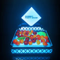 Customized Bar Fruit Tray Luminous Fruit Plate LED KTV Bar Single Layer Grid Snack Service Tray