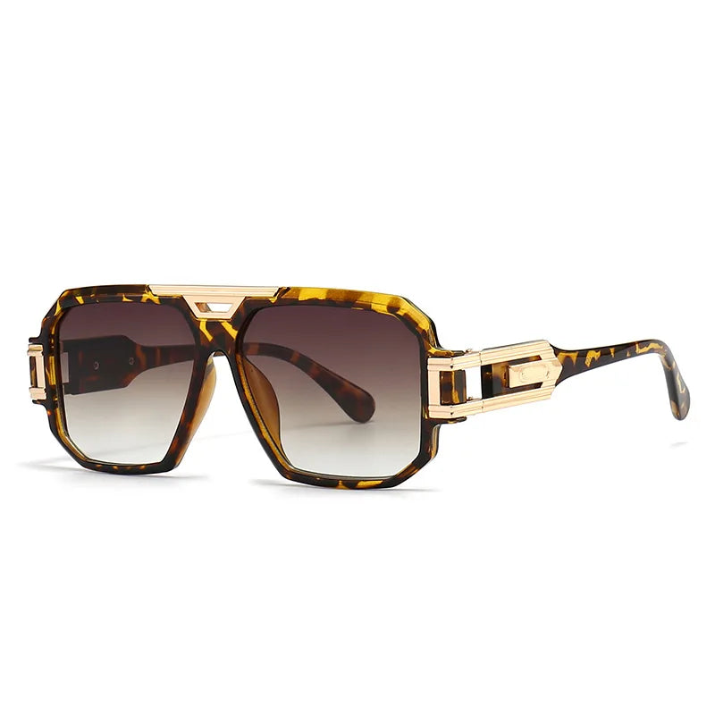 093 Colorful Resin Sun Glasses Retro Vintage Trendy Sun Glasses Big Square Over Size Men Shades Sunglasses