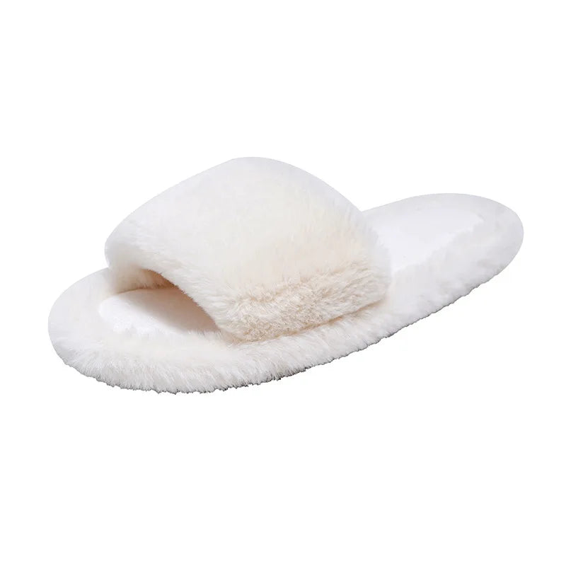 2023 Spring New Fashion Fluffy Sandals Women Cute Open Toe Outside Inside Young Girl slippers