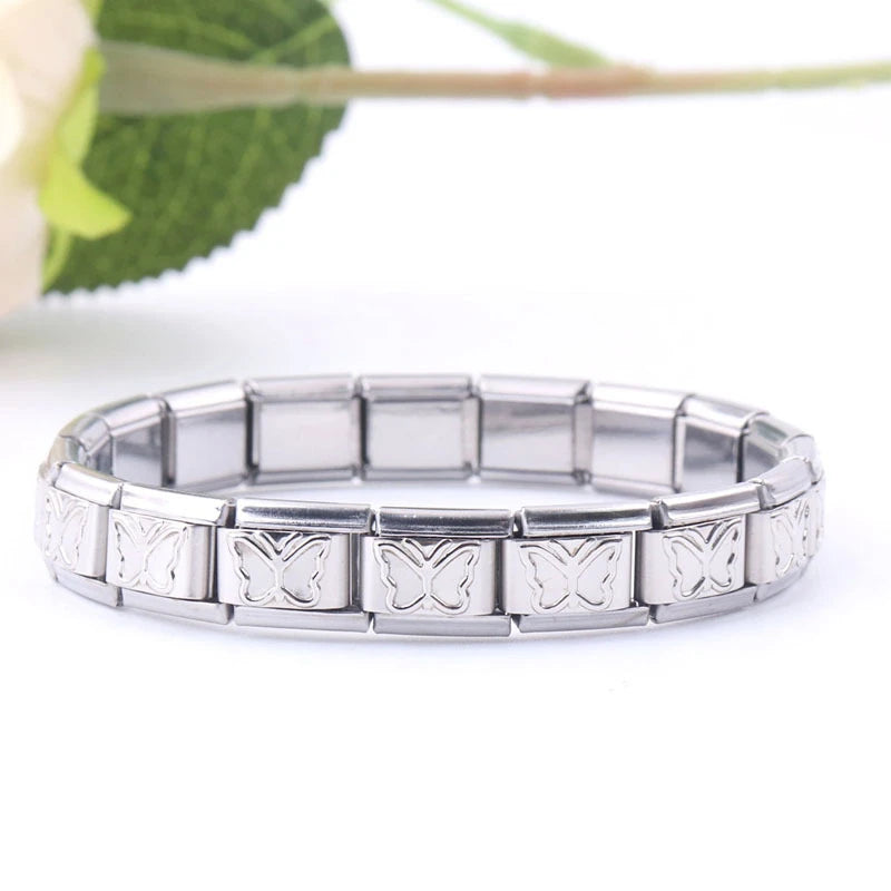 Italian Style Stainless Steel Fashionable Bracelet Bangle with Italian Charm for Jewelry Making