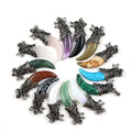 Wholesale Fashion Jewelry Natural Crystal Stone Carving Charm Wolf Tooth Shape Pendant Necklace