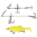 WEIHE  15cm Fishing Screw Rig Double Fishing Hooks With Pike Center Pin Shad Belly Stingers
