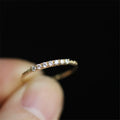 925 Sterling Silver Japanese Simple Pave Crystal Ring Women Light Luxury Vintage Wedding Party 14k Gold Plating Jewelry Gift
