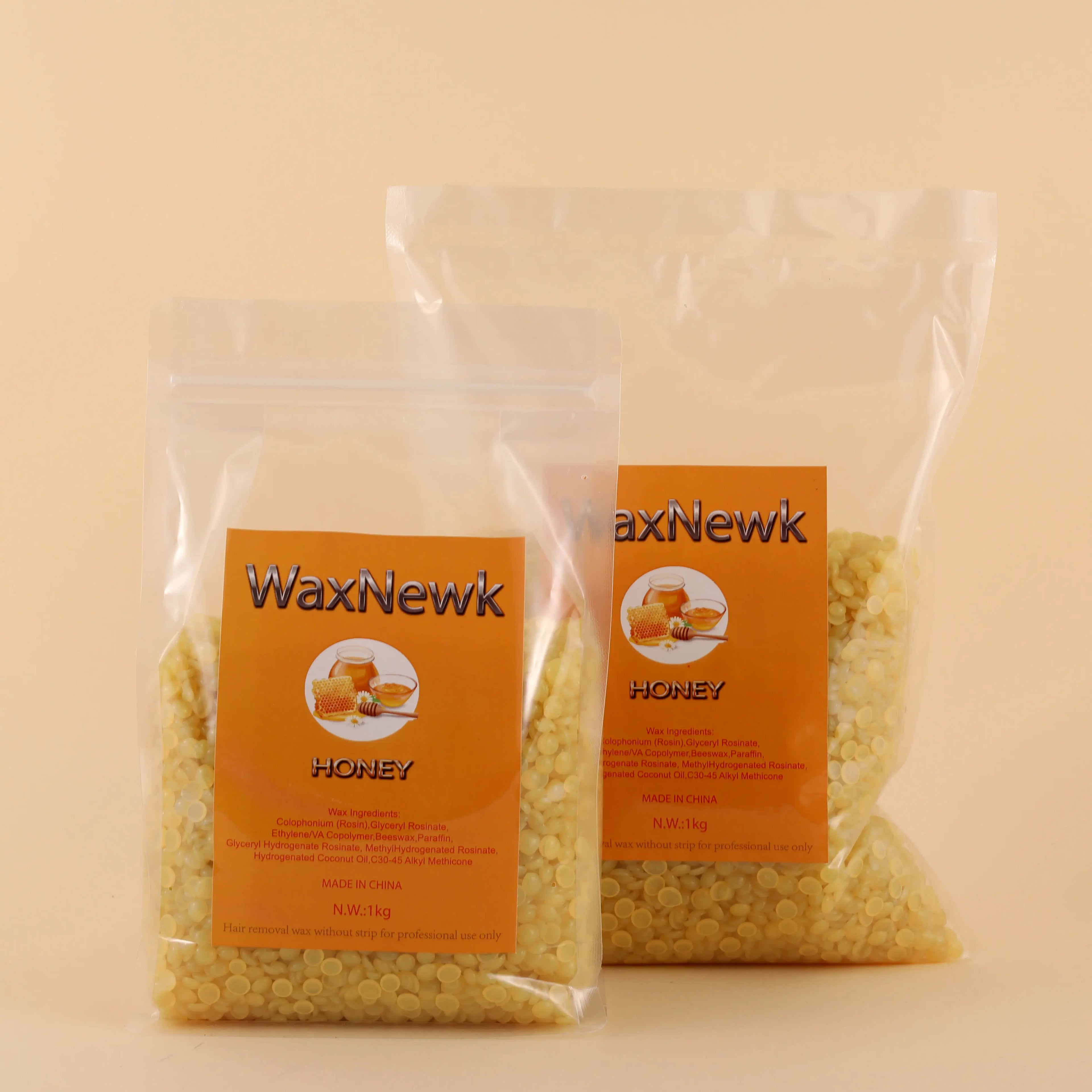 WaxNewK Honey Private Label 1kg Honey 10 Flavor All Types Hard Wax Beans Hair Removal 1000g Depilatory Hard Wax for Hair Removal