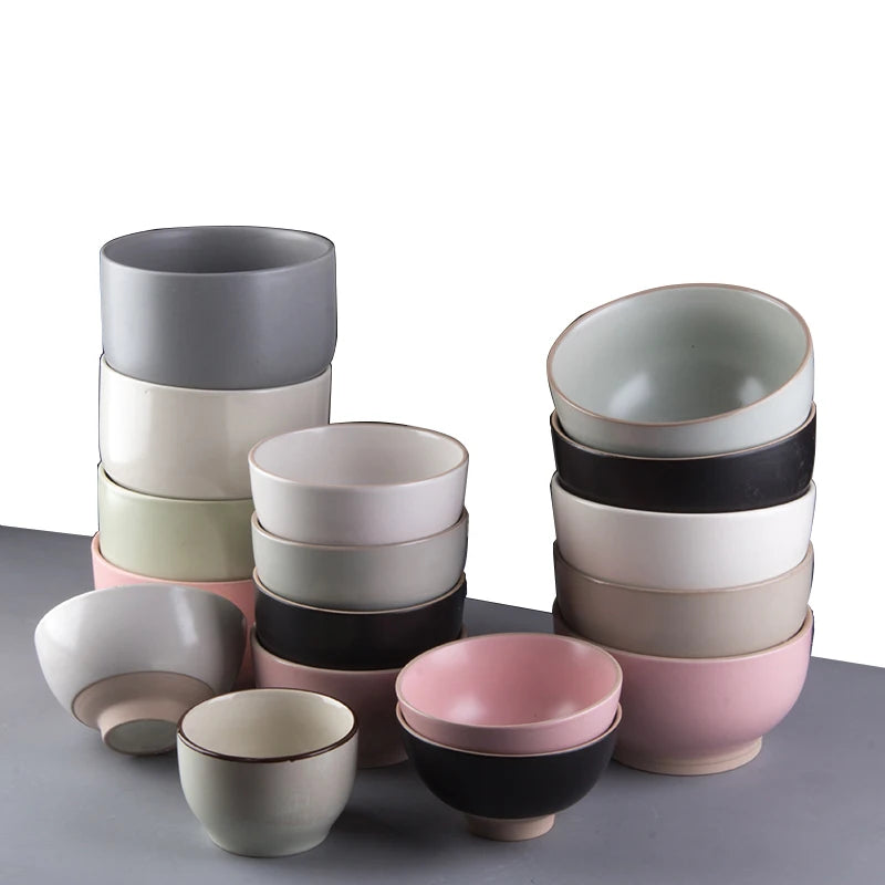 Korean Vintage Ceramic Porcelain Bowl Crude Pottery Decorative Breakfast Soup Tableware for Events and Sauce Serving