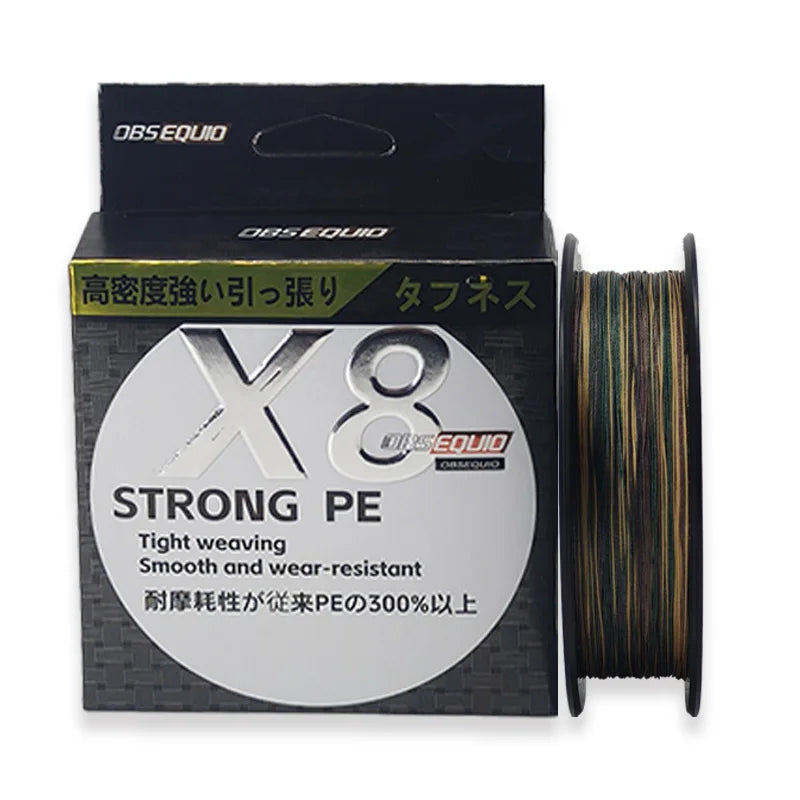 Wholesale 8X PE Braided Floating Fishing Line 100m Strong Horse Multi-Wire Moss Green Eco-Friendly for River Lake Stream Fishing