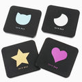 Fashionable Portable Cute Cat Folding Mirror 2X Magnifying Double Sided Square Pocket Mirror Heart Shape Makeup Mirror