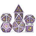Best Seller Metal DND Game Dice Set Custom 7 Die Dragon Scale with Velvet Pouch for Dungeons and Dragons 16mm