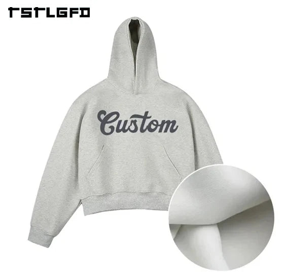 Drop Shoulder Cotton Hoodies Dgt Print Unisex Manufacturers Heavyweight Custom Cropped Pullover Oversized Boxy Fit Hoodie Hoody