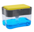 2-in-1Plastic Hand Sensor Sponge Rack Soap Pump Disp Kitchen Cleaning Brush Wash Sponge Holder Sponge Caddy