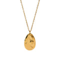Classic Retro French Style Stainless Steel 18K Gold Plated Concave Convex Lava Irregular Pendant Necklace for Women Anniversary