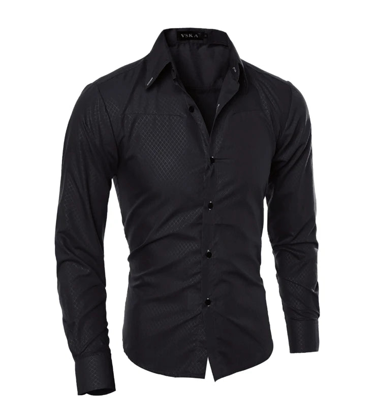 Men's Solid Color High-end Shirt Men's Long-sleeved Shirt Men's Professional Dress Shirt