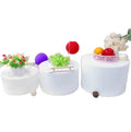 Acrylic White Round Cake Stand Cubes Model for Home Use Food Display Buffet Risers for Wedding Decoration