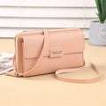 Pure Color Mobile Phone Bag Women Wallet Card Holder Messenger PU Money Purse Crossbody Shoulder Mini Bag