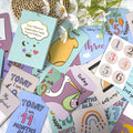 50pcs Printing Newborn Milestone Cards Baby Monthly Milestone Card Stickers for Boys & Girls Growth Record Cards