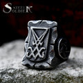 SS8-1230R New Arrival Stainless Steel Retro Satan Ring Lucifer Signet Star Ring for Men Gothic High Quality Jewelry Wholesale