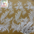 New Evening Dress French White Beaded Sequins Lace Embroidery Heavy Beaded Bridal With Pearls Luxury Wedding Dress Fabric