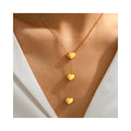 Fashion Jewelry Heart Necklace Stainless Steel 18K Gold Plated Heart Pendant Necklace for Women