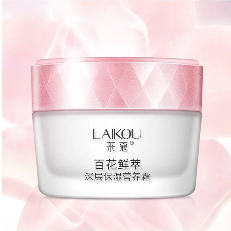 Laikou Flower Extract Facial Cream Moisturizing Nourishing Smooth Skin Firm Elastic Skin Face Cream Hydrating Face Cream