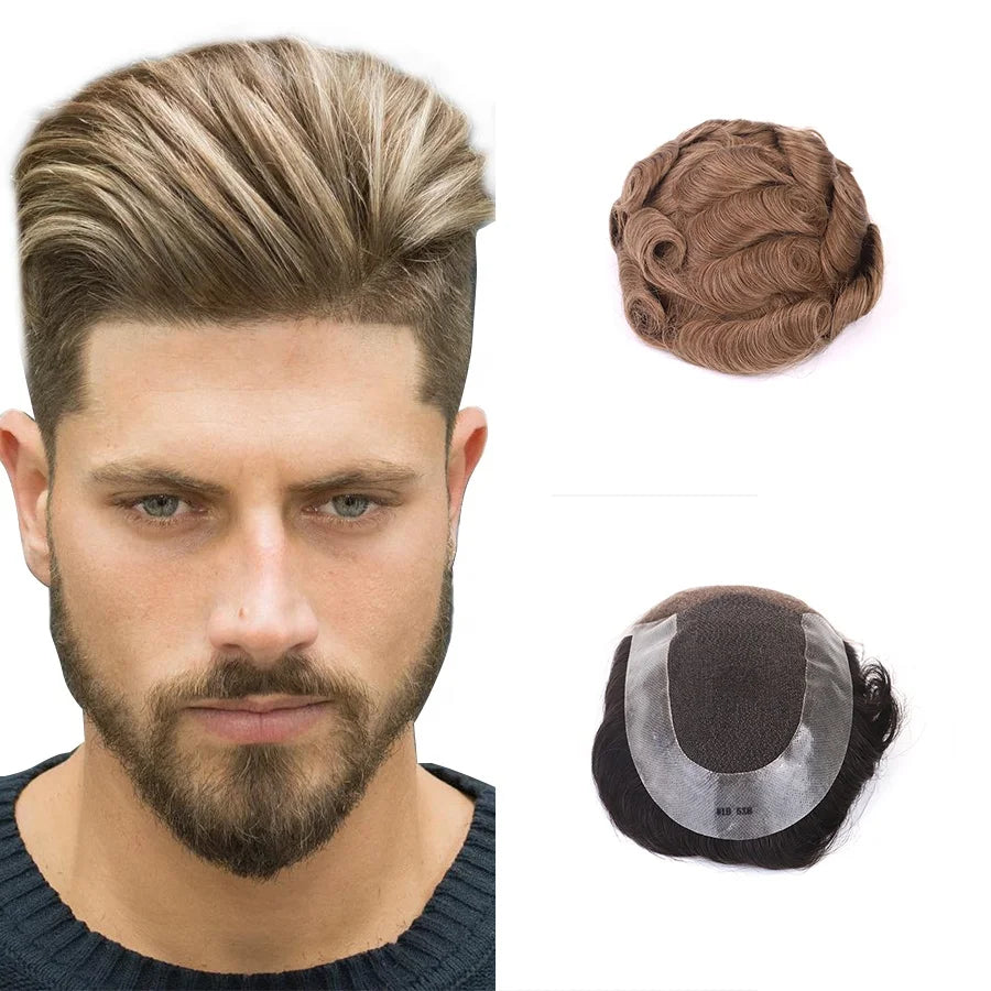 Factory Price Q6 Base Style 100%  Human Hair System Replacement Toupee  Q6 Toupee for Men