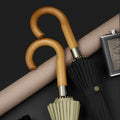 Brand Windproof Straight Umbrella Crooked Wood Handle Rain Big Black Walking Stick Umbrella