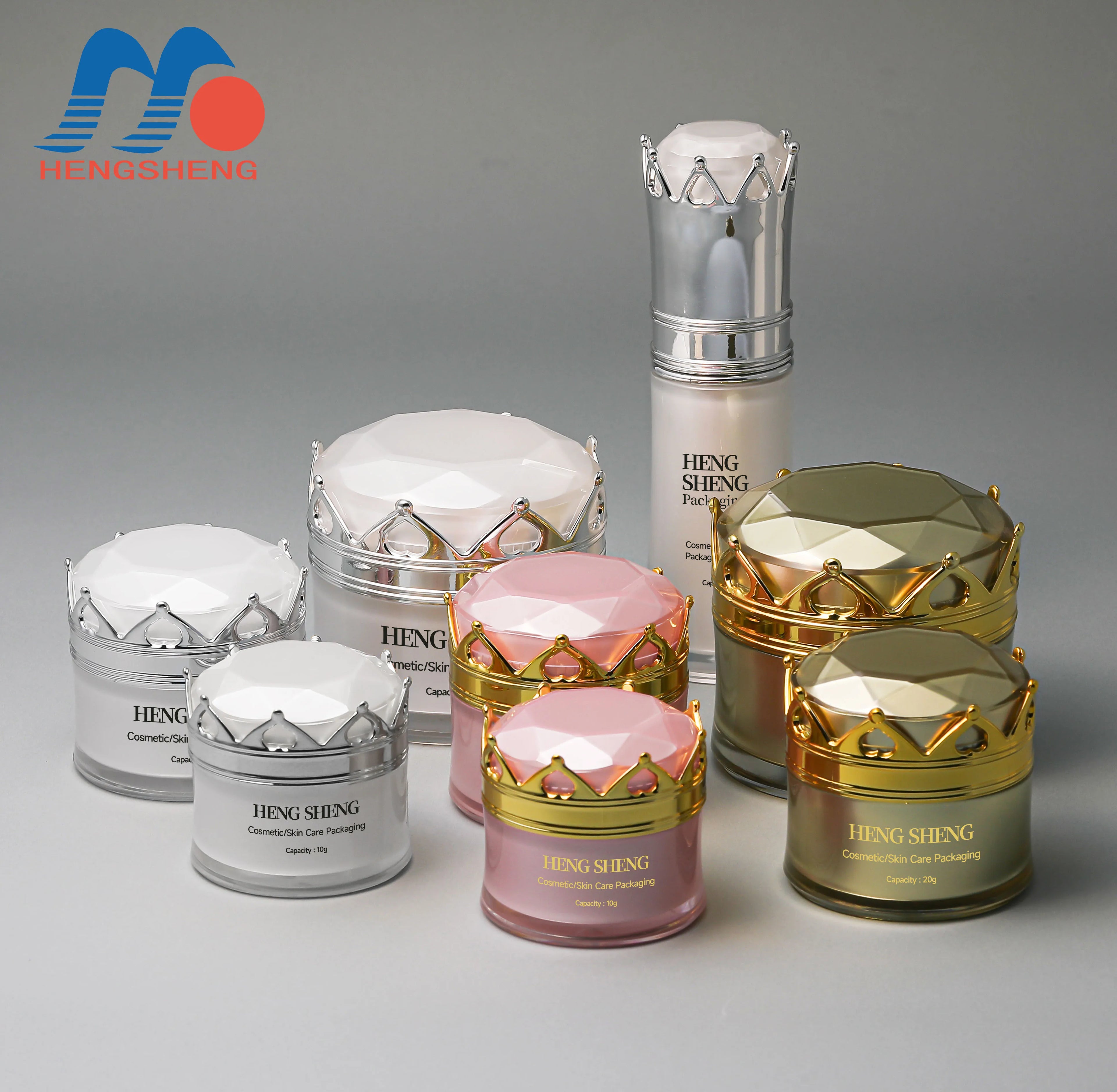 5g 10g 15g 50g 15ml 60ml 100ml 120ml Crown-shape Top Cosmetic Packaging Container Face Cream Essential Jar