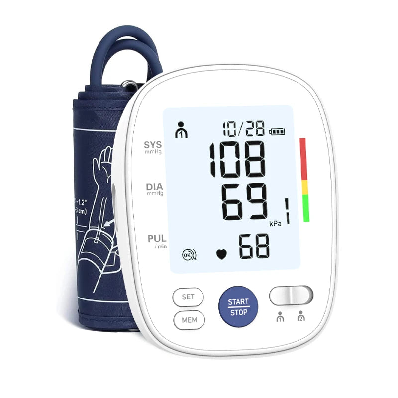 Hospital-Grade Electric Blood Pressure Monitor with Stethoscope - Durable Metal Gauge