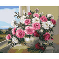 Flowers and Vase Acrylic Painting Flower Drawing Canvas Handpainted Home Decor Paint by Numbers Wall Art Pictures Handmade Gift