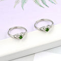 Gemstone Engagement Exquisite 4mm Brass Crystal Stone Natural Crystal Diopside Adjustable Ring for Women