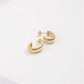 Classic Dainty Twisted Stainless Steel Jewelry 18K Gold Wholesale U Shape Wide Earrings