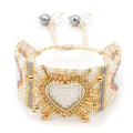 Simple Ethnic Style Crystal Multi-layered Bracelet Miyuki Seed Beads Hand-woven Love Beaded Bracelet Set