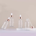 Best Selling Rose Gold Cap 1oz 2oz 4oz clear Glass Essential Oil Dropper Bottles for Oil in Stock