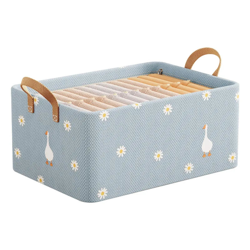 Clothing Storage Box Home Dormitory Wardrobe Clothing Upgrade Storage Box Bedroom Arrangement Cloth Desktop Cotton Storage Box