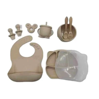 Hot Sale Safety BPA Free Food Grade Silicone Cartoon Baby Feeding Spoon Fork Set Eco-Friendly for Training