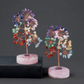 Natural 7 Chakra Crystal Tree & Rose Quartz Base Healing Bonsai Money Feng Shui Tree of Life